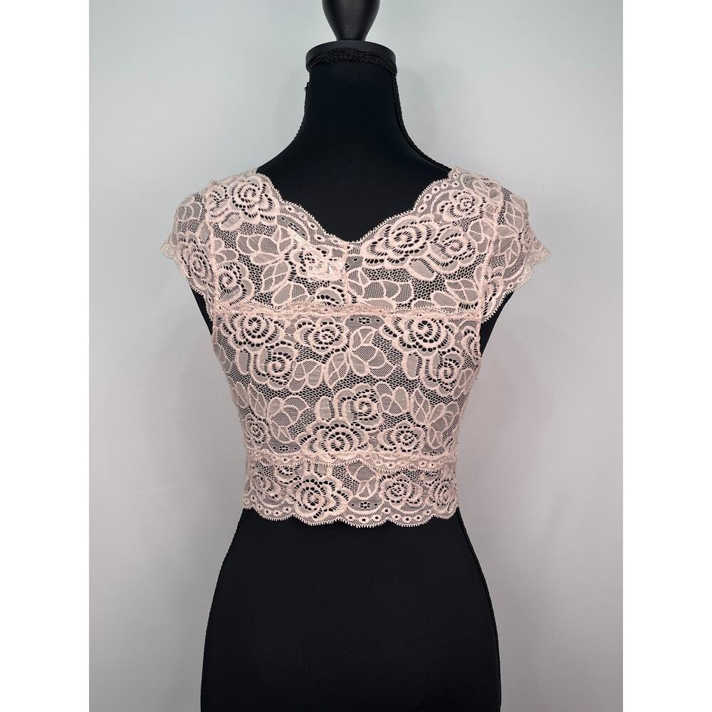 Free People Intimately Lace Bralette Top Medium Pink Nude - Picture 3 of 8